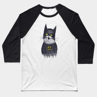 Super cat on white Baseball T-Shirt